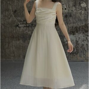 Engagement & Marriage Registration White Dress, Designer Wedding Dress, prom